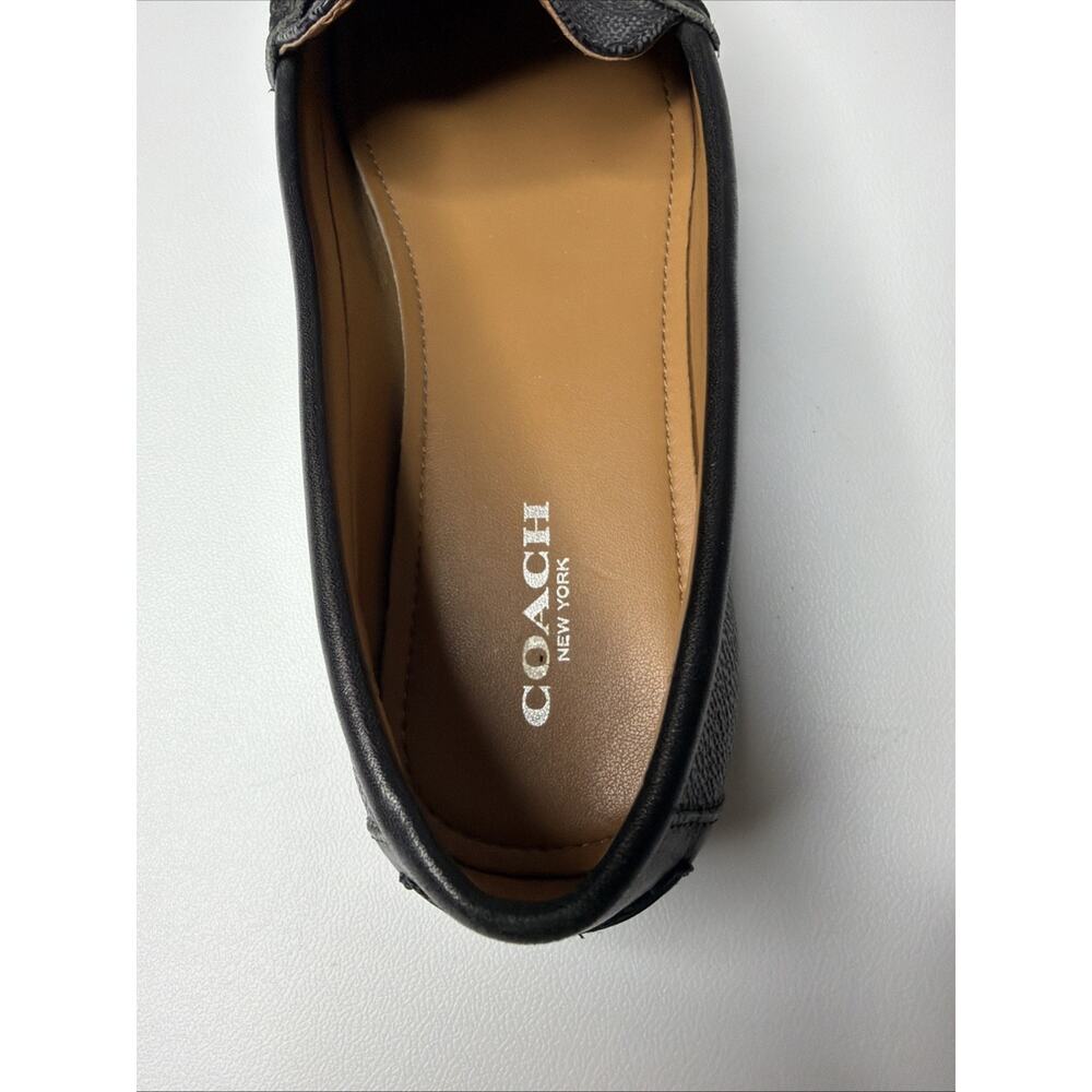 COACH Signature Olive 6.5B Jacquard Black & Smoke Women's Driving Loafer Logo - Picture 9 of 10